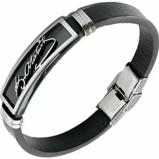 Toptan Lüks Gümüş Renk Çelik ve Deri Bileklikler