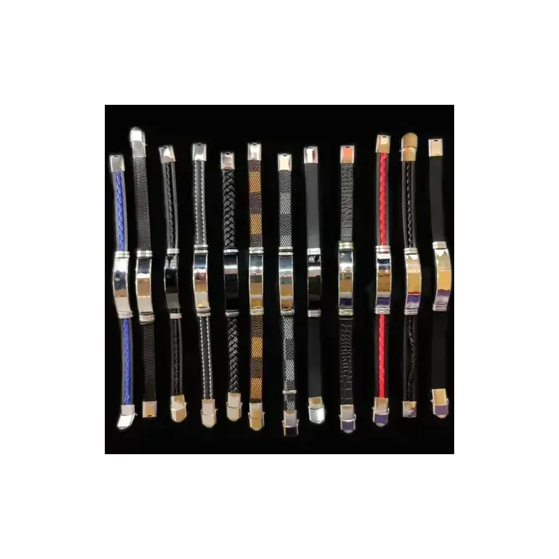 Toptan Lazer Baskıya Uygun Çelik ve Deri Bileklikler