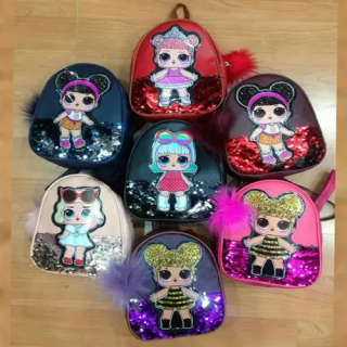 Toptan Işıklı Pullu Çocuk Çantaları