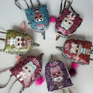 Toptan Işıklı Pullu Çocuk Çantaları