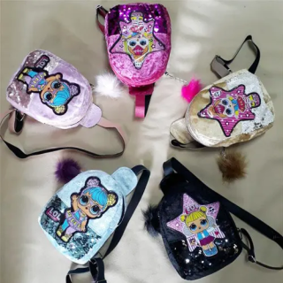 Toptan Işıklı Pullu Çocuk Çantaları