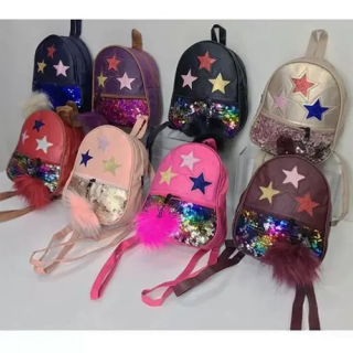 Toptan Işıklı Pullu Çocuk Çantaları