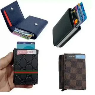 Para Bölmeli Otomatik Deri Kartlık Cüzdan