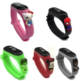 Toptan Su Geçirmez Figürlü Led Saatler | Toptan Çocuk Saatler