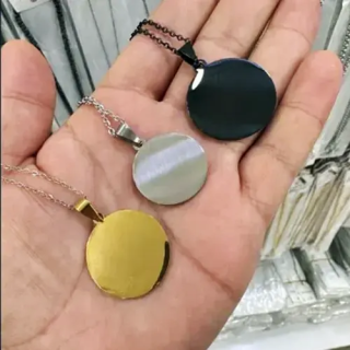 Toptan Lazer Baskıya Uygun Paslanmaz Çelik Zincirli Kolye Uçları