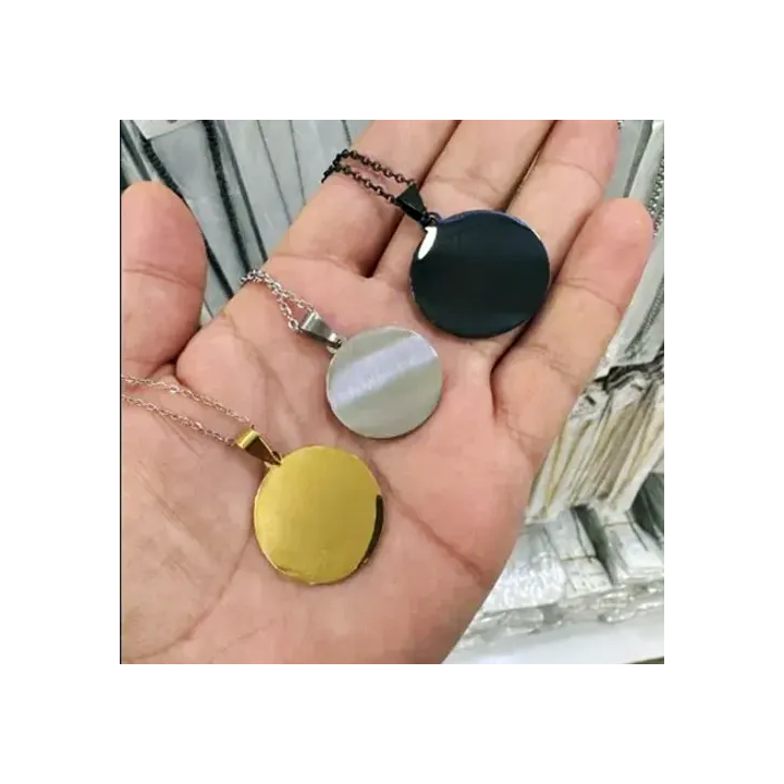 Toptan Lazer Baskıya Uygun Paslanmaz Çelik Zincirli Kolye Uçları