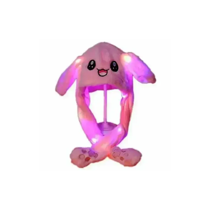 Toptan Sevimli Hareketli Tavşan Kulaklık 3 Mod Led Işıklı Peluş Bere