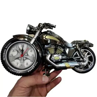Dekoratif Motosiklet Şeklinde Alarmlı Masa Saati | Toptancigeldi.com