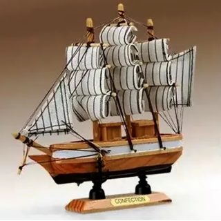 Dekoratif Yelkenli Ahşap Gemi 10 cm