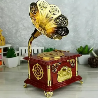 Toptan Gramofon Nostaljik Müzik Kutusu Mekanik Detaylı