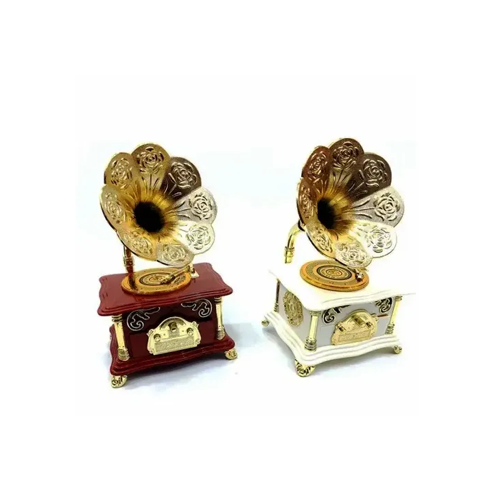 Toptan Gramofon Nostaljik Müzik Kutusu Mekanik Detaylı