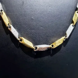 Çelik Kalın Desenli Sarı Beyaz Kibrit Model Kolye