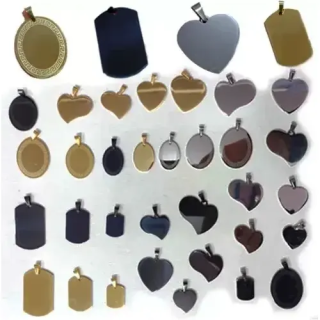 Toptan Lazer Baskı İçin Çelik Kolye Uçları