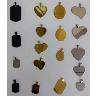 Toptan Lazer Baskı İçin Çelik Kolye Uçları