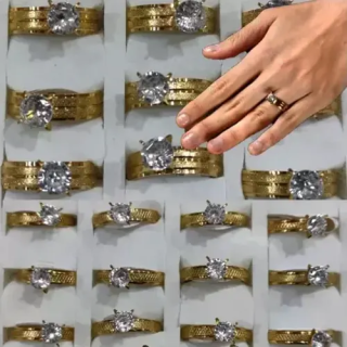 Toptan Gold Tasarım Tektaş Yüzük