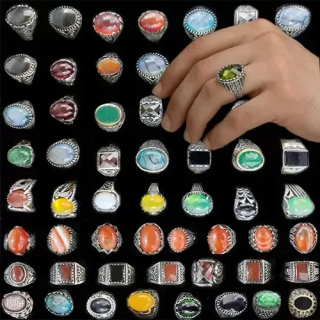 Toptan Lüks Eskitme Çelik Erkek Yüzükleri