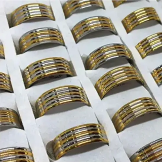 Toptan 5 Şeritli Renkli Çelik Yüzükler | Kararma Yapmaz