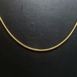 Çelik Gold Yilan Zincir Kolye - 1.2mm - Parlak Paslanmaz Zincir