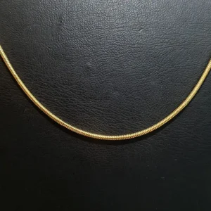 Çelik Gold Yilan Zincir Kolye - 1.2mm - Parlak Paslanmaz Zincir