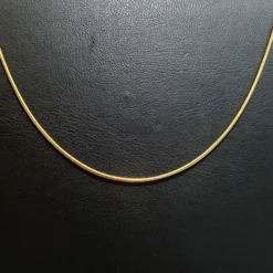 Çelik İnce Gold Yılan Zincir Kolye - 0.9mm | Zarif ve Şık Altın Renkli Zincir