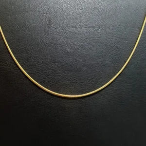 Çelik İnce Gold Yılan Zincir Kolye - 0.9mm | Zarif ve Şık Altın Renkli Zincir