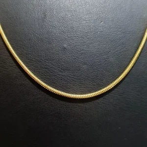 Çelik Orta Gold Yılan Zincir Kolye - 1.5mm | Paslanmaz Altın Renk Zincir