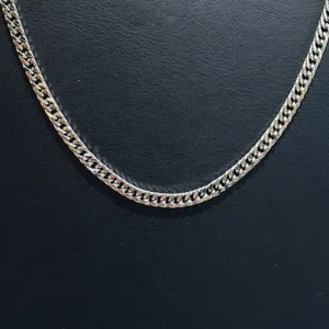 Toptan 0.8mm Parlak Gümüş Yassı Çelik Zincir Kolye - Unisex Model