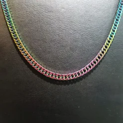 Toptan 0.8mm Renkli Yassı Çelik Zincir Kolye – Unisex, Modern Model