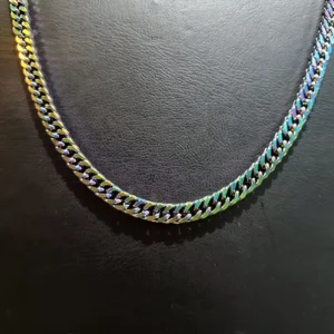 Toptan 1.0mm Renkli Yassı Çelik Zincir Kolye | Gökkuşağı Unisex Model
