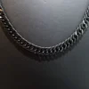 Toptan 1.2mm Siyah Yassı Çelik Zincir Kolye Unisex Model