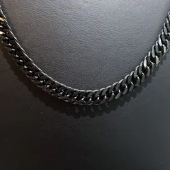 Toptan 1.2mm Siyah Yassı Çelik Zincir Kolye Unisex Model