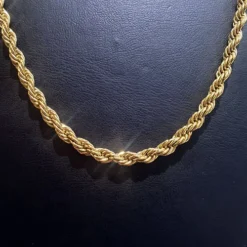Toptan Çelik Gold Burgu Kolye 0.8mm - Kalın ve Parlak Zincir Model (VRC-23D)