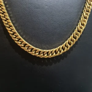 Toptan Çelik Gold Yassı Zincir Kolye - 1.6mm Kalınlık - Şık Erkek Aksesuar