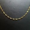 İnce gold sarmal zincir çelik kolye – 316L, 1–2 mm, gold PVD kaplama