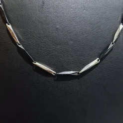 İnce siyah-silver kibrit çelik kolye – 316L, 0,4–1 mm, renk geçişli