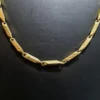 Orta desenli gold kibrit çelik kolye – 316L, 1,5–2 mm, gold PVD