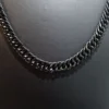 Toptan Çelik Siyah Yassı Zincir Kolye - 1.4mm Kalınlık - Şık Erkek Aksesuar
