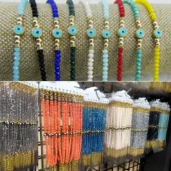 Toptan nazar boncuklu bileklik – kristal taşlı mineli tasarım