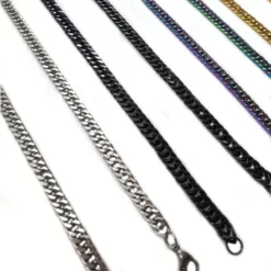 toptan tıraşlı yassı çelik zincir kolye 1.4 mm