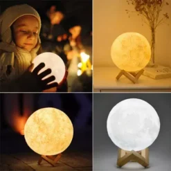 Toptan 3d Renk Değişen Ay Gece Lambası Şarjlı