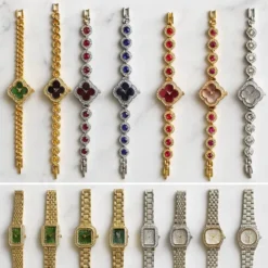 Toptan bayan kol saati – altın metal kordonlu analog saat