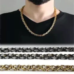 Toptan kral çelik kolye – kalın zincir erkek modeli