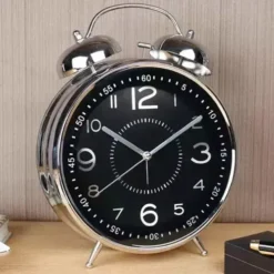Toptan Metal Masaüstü Işıklı Çalar Saat | Büyük Boy Retro Model