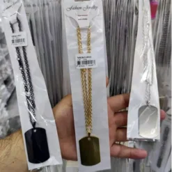 Toptan plaka kolye – baskıya uygun metal zincirli model