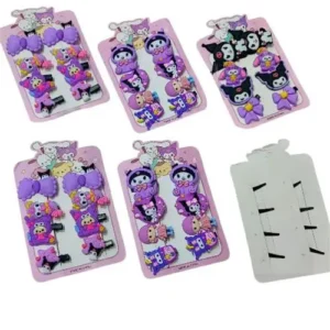 Toptan saç tokası – Kuromi ve My Melody figürlü 6’lı set 38